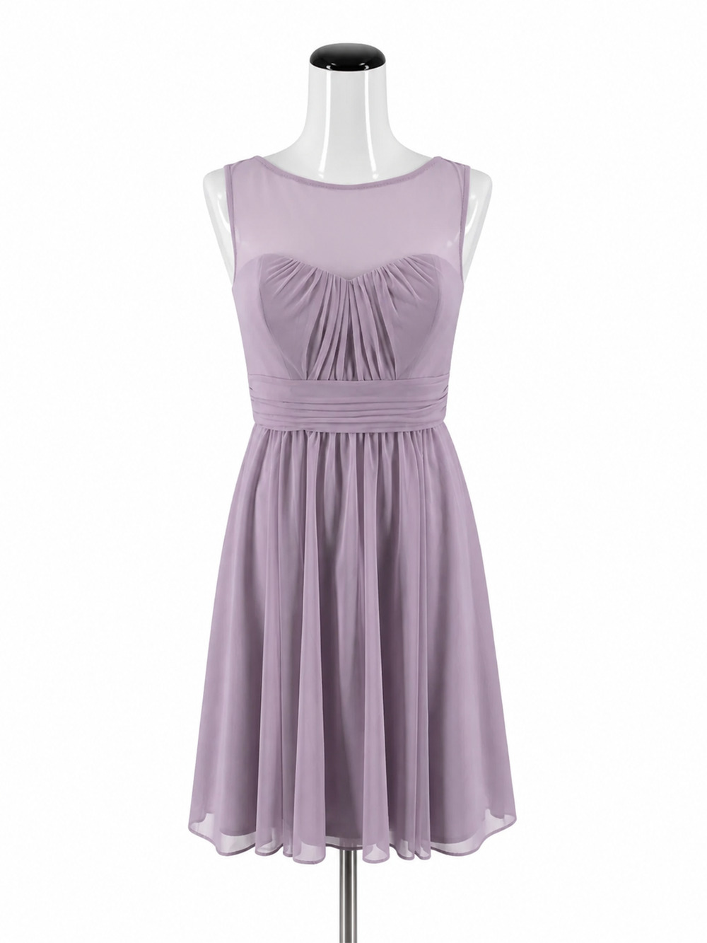 David's Bridal Lavender Chiffon A-Line Midi Bridesmaid Dress NWT Size 2